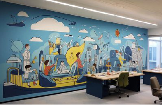 金寨办公室墙绘的特点。