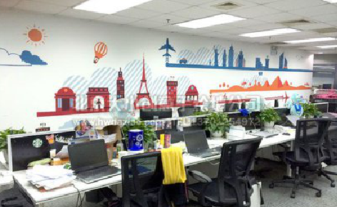 金寨教你设计办公室墙绘的方法。