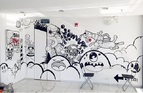 金寨手绘墙并非传统涂鸦。